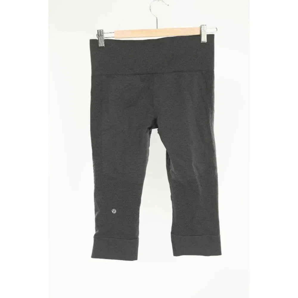 Lululemon Seamlessly Street Crop (First Release) Heathered Black/ Charcoal | 8 - Picture 3 of 5